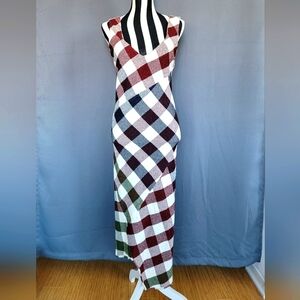NWT Victoria Beckham Plaid Print Long Dress